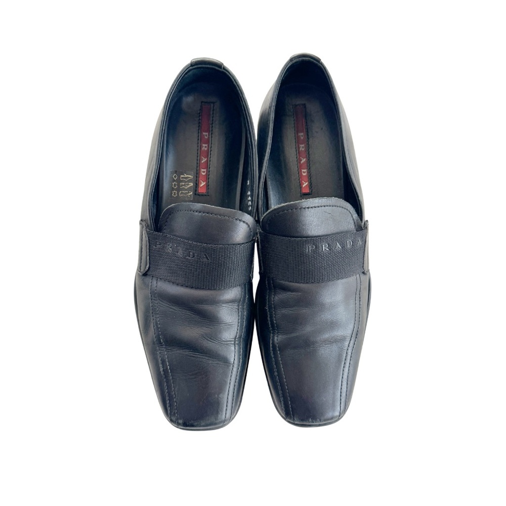 Prada Men's Black Leather Driving Loafers Sz 6